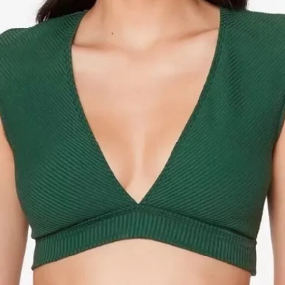 Bleu Rod Beattie Walk the Line Green Deep V Bikini Shirt Size 12 New - Picture 1 of 12